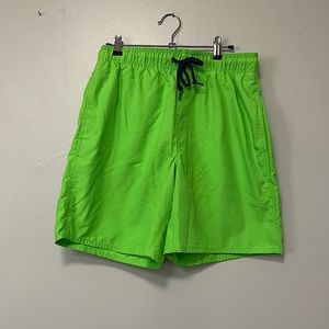 Line green swim shorts with liner. Mens small